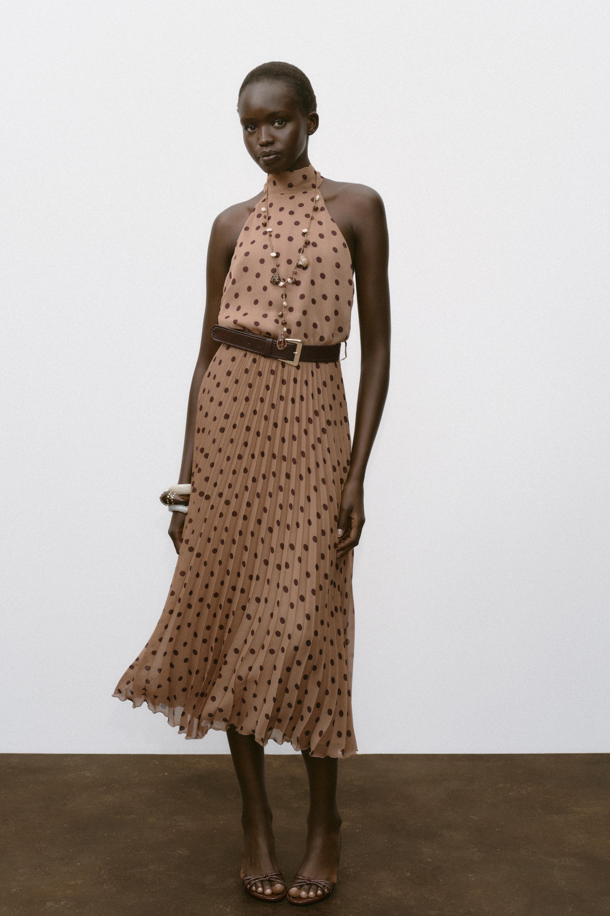 POLKA DOT MIDI DRESS WITH BELT