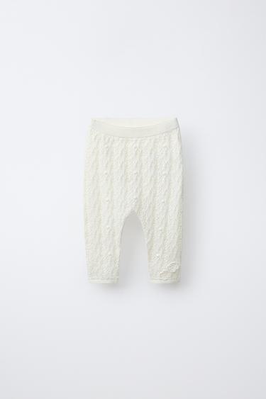 PANTALON EN MAILLE AJOURÉE - Écru de Zara - Image 0