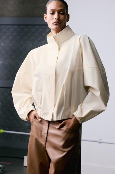 CAMISA POPELÍN ZW COLLECTION - Crema de Zara