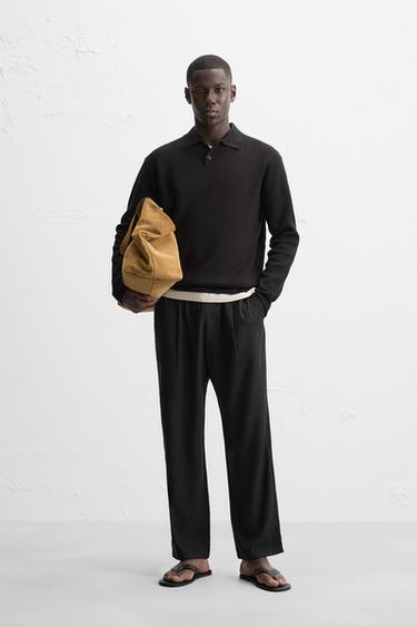 RELAXED FIT FLOWING TROUSERS - Black by Zara