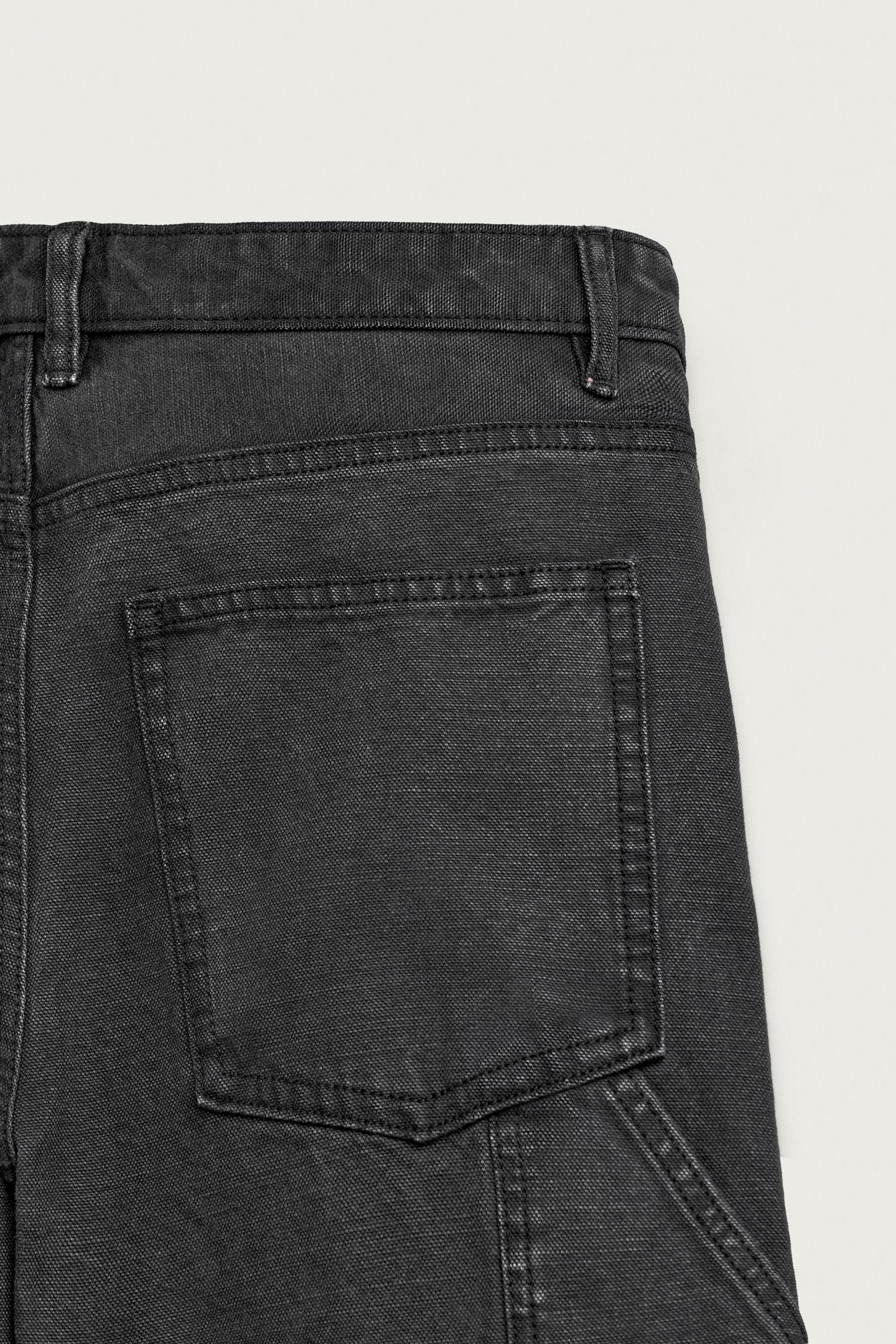 Мужские брюки Zara Straight-Fit Carpenter Pocket, цвет: Чёрный — фото 9