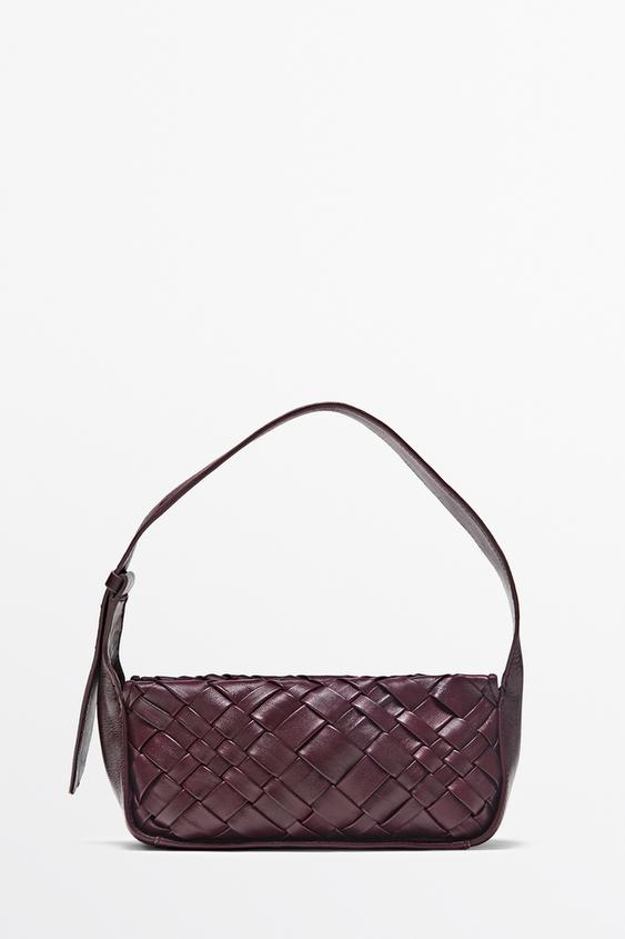 Zara Mini braided sheepskin bag - white - Image 0