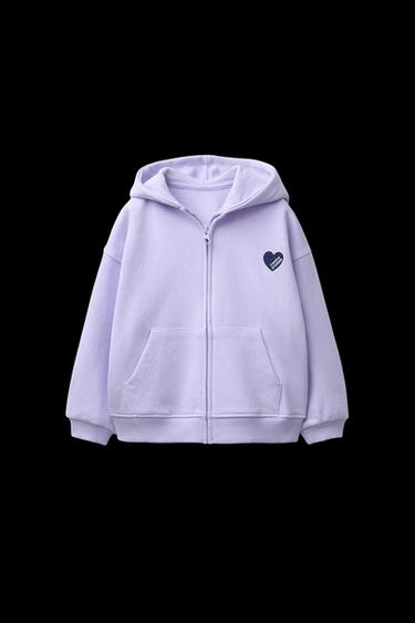 SWEATSHIRT MIT REISSVERSCHLUSS UND HERZPRINT - Lavendel von Zara - Bild 0