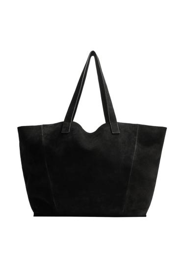 BOLSO SHOPPER PIEL - Negro de Zara
