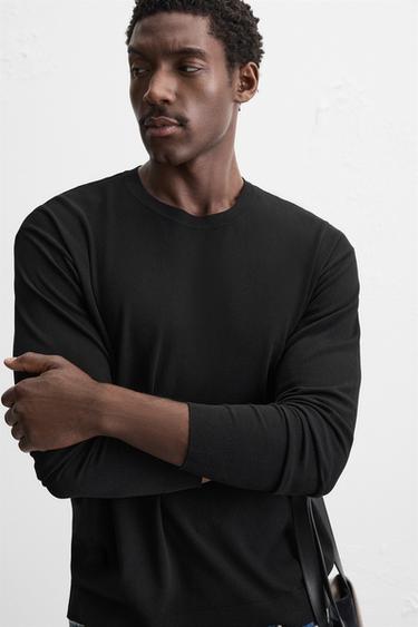 PULL STRUCTURÉ MÉLANGE VISCOSE - Noir de Zara - Image 5