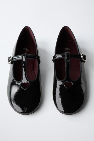 T-BAR BALLERINAS WITH HEART DETAIL - Black by Zara - Image 3