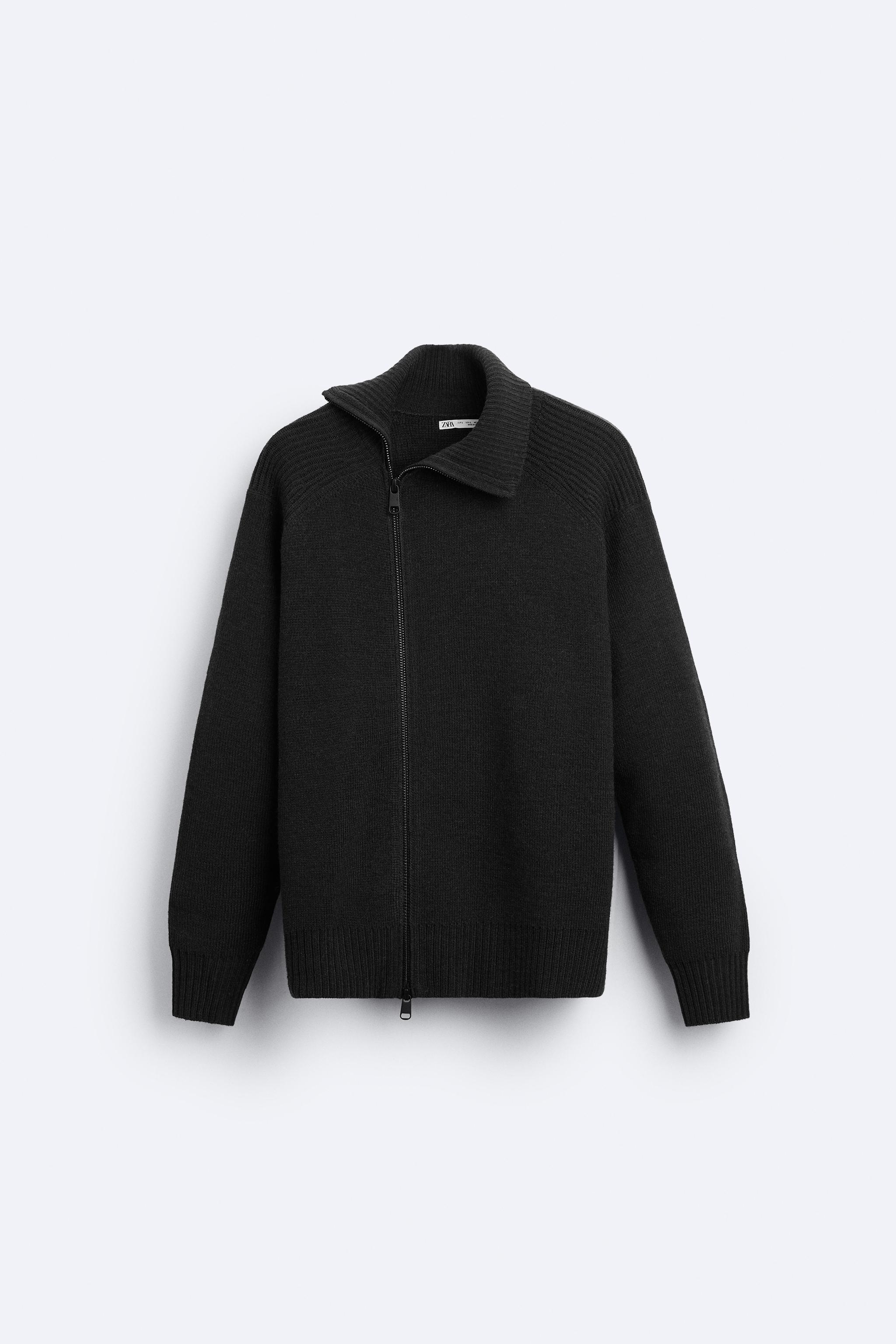 TEXTURED ZIP CARDIGAN - Charcoal | ZARA United States