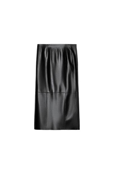 ZW COLLECTION LIMITED EDITION 100% LEATHER SKIRT - Black by Zara