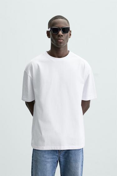 HEAVYWEIGHT REGULAR FIT T-SHIRT - White by Zara