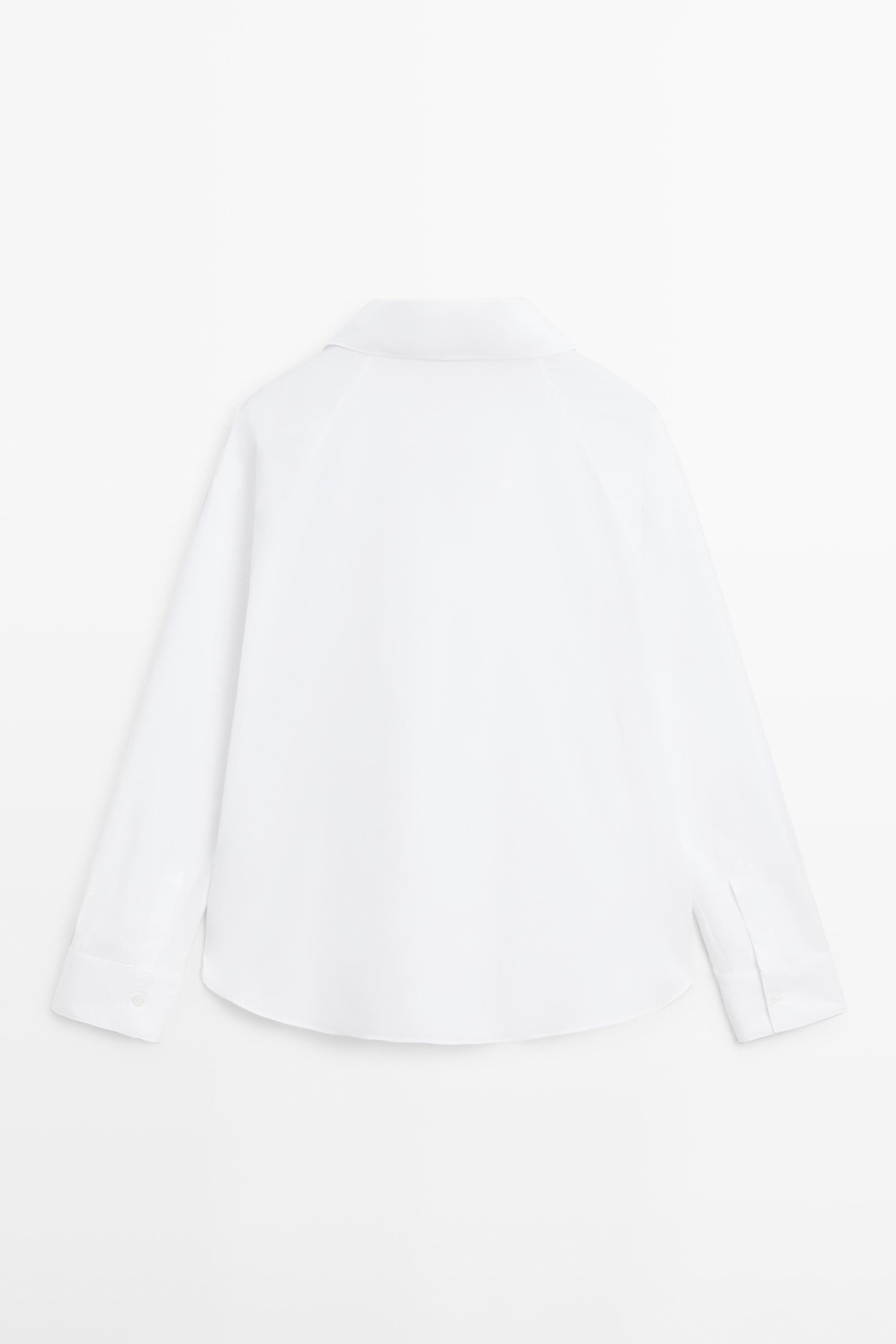 Chemise en popeline de coton à détail pince