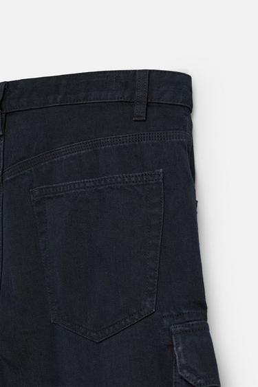 COTTON-LYOCELL CARGO BERMUDA SHORTS - Dark navy by Zara - Image 9