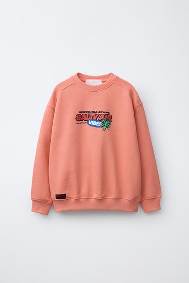 CASUAL PRINTED SWEATSHIRT - Coral by Zara