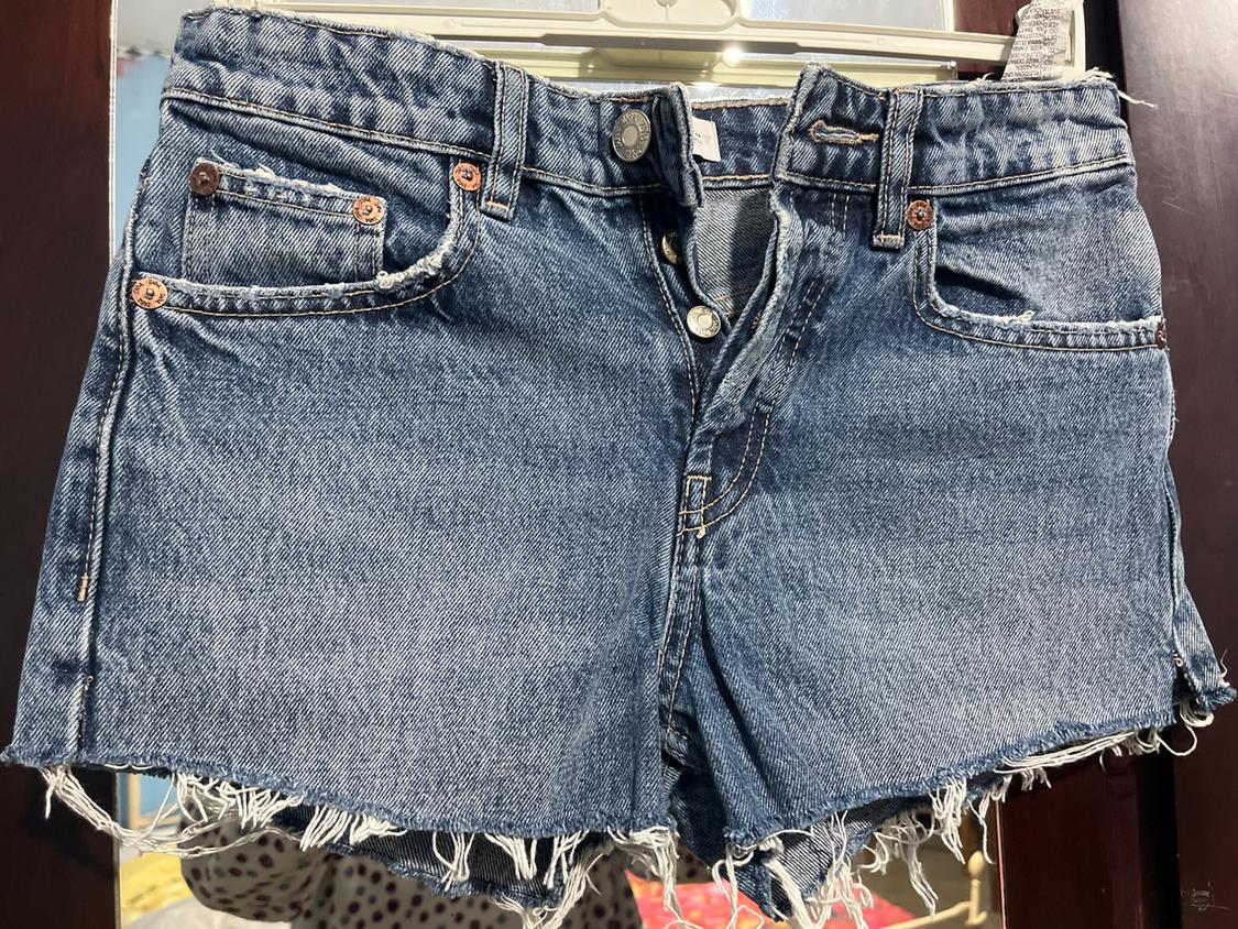 TRF HIGH-WAIST DENIM RIPPED SHORTS - Image 2