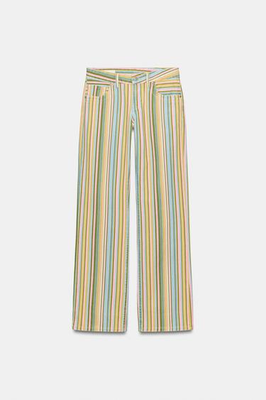 JEAN TRF WIDE LEG TAILLE BASSE À RAYURES - Rayures de Zara - Image 5
