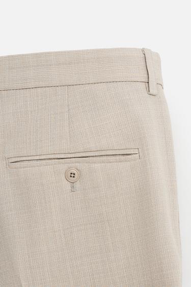 100% WOOL SUIT TROUSERS - Beige by Zara - Image 9