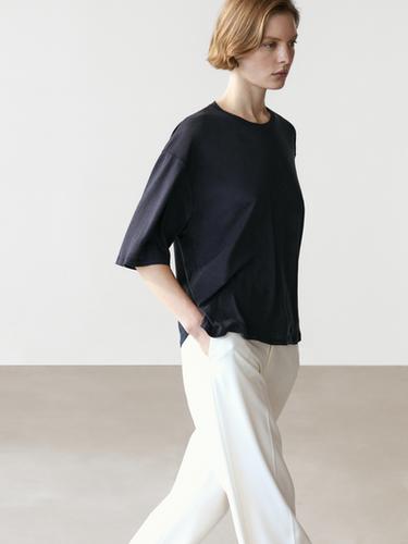Zara Oversize cotton short sleeve T-shirt - Navy blue