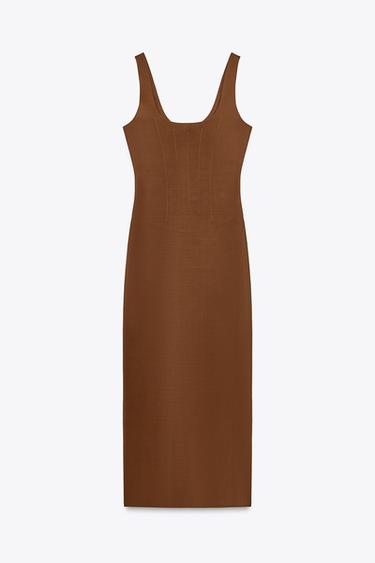 ROBE SCULPTANTE MÉLANGE POLYAMIDE - Toffee de Zara - Image 4
