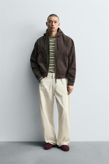 QUILTED HOODED JACKET - Brown by Zara