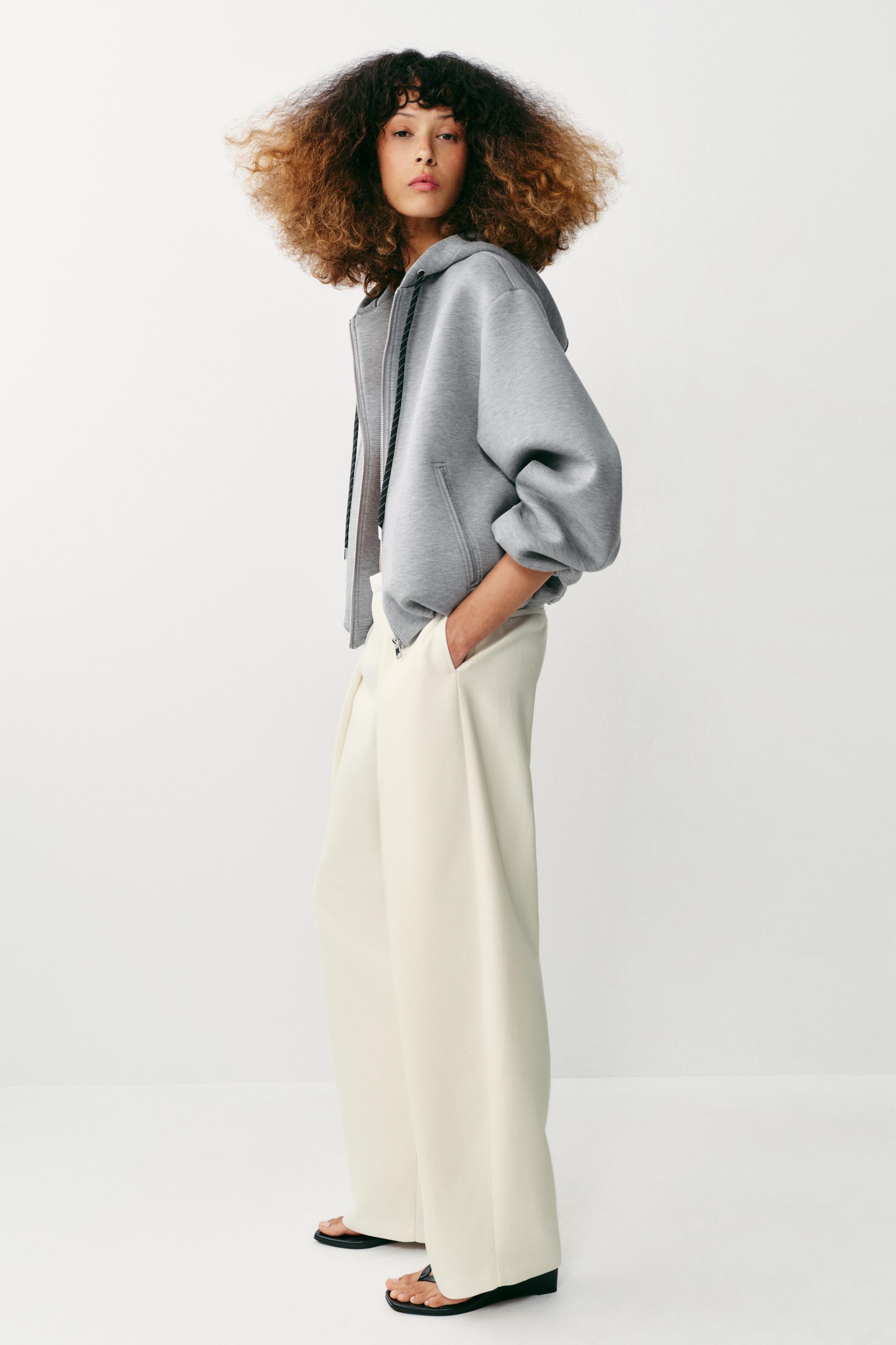 Женские худи Zara HOODED BOMBER SWEATSHIRT — фото 4