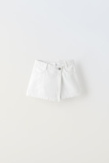 Zara DENIM SKORT - White