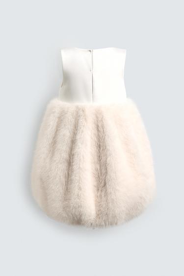 ROBE COURTE BIMATIÈRE EFFET FOURRURE HARRY LAMBERT FOR ZARA X DISNEY - Écru de Zara - Image 1
