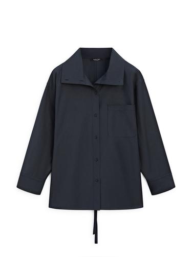 Zara Cotton blend overshirt with pocket - Deep blue