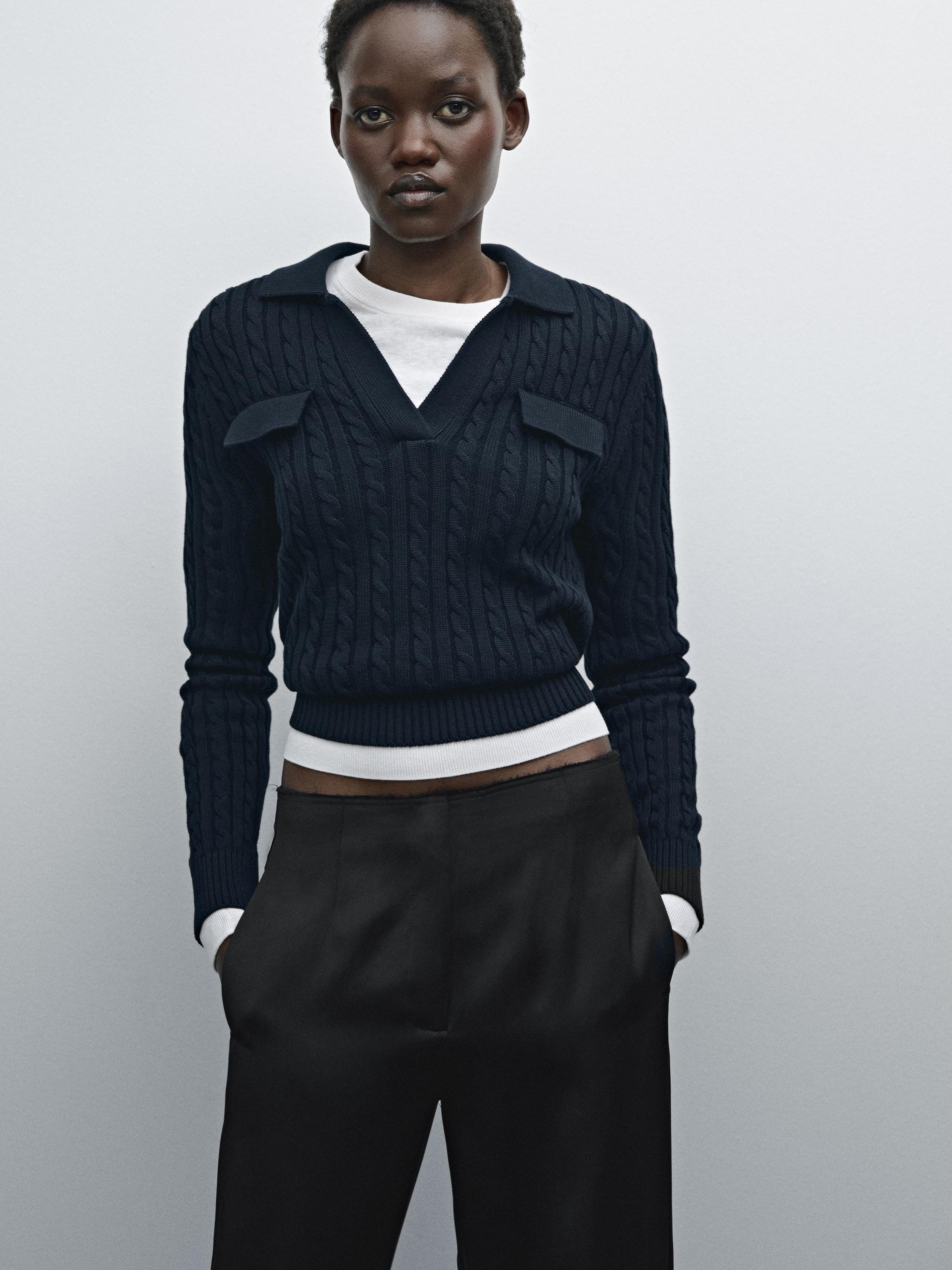 Flowing textured satin trousers