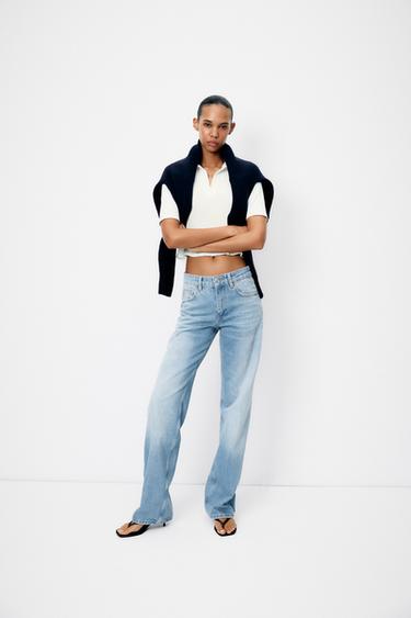 Zara TRF MID-RISE WIDE LEG JEANS - Light blue - Image 0
