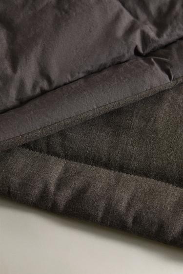 COTTON AND CASHMERE QUILT - Dark grey by Zara