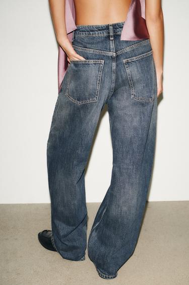 JEAN TRF BAGGY BARREL TAILLE NORMALE - Bleu de Zara