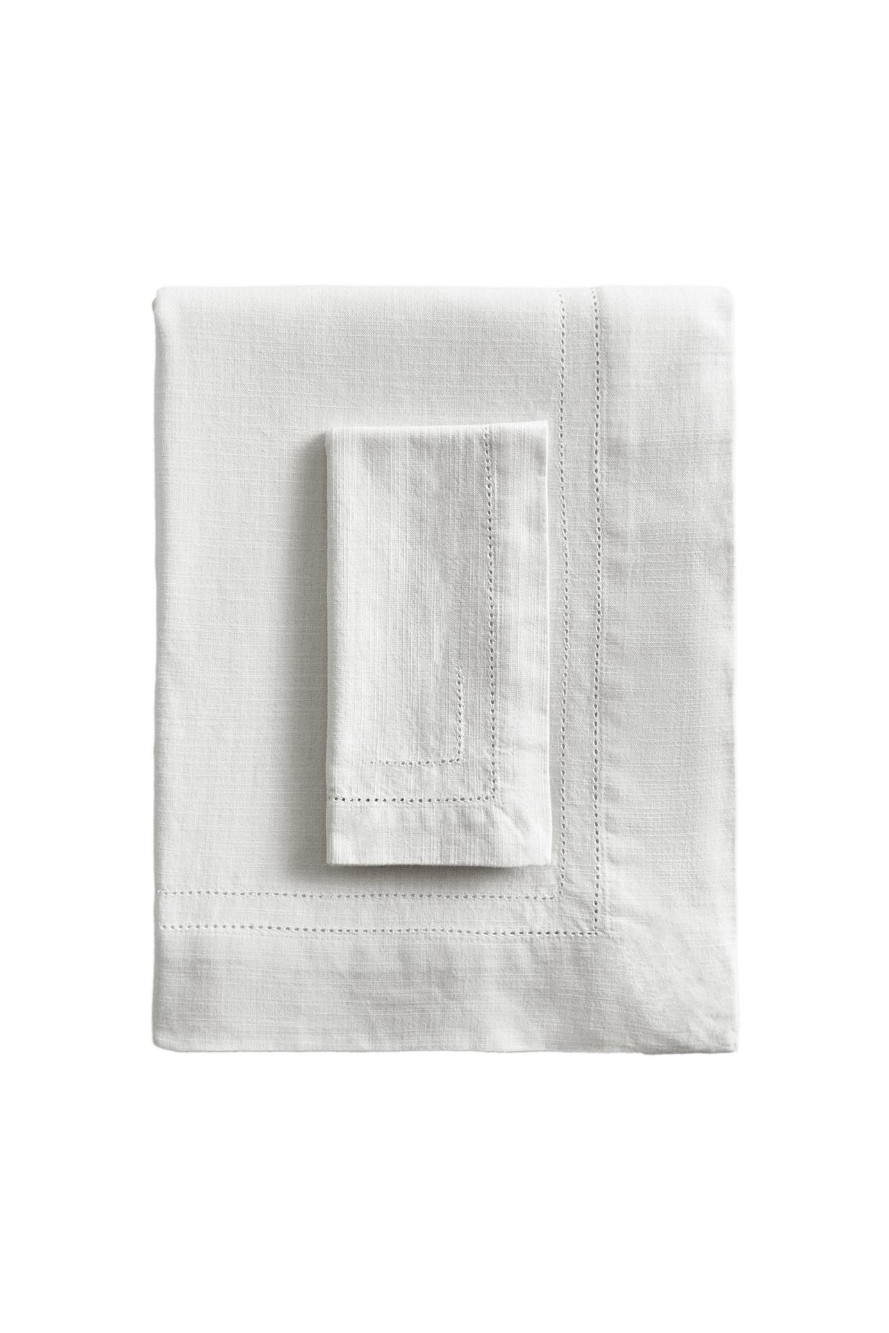 HEMSTITCHED COTTON TABLECLOTH