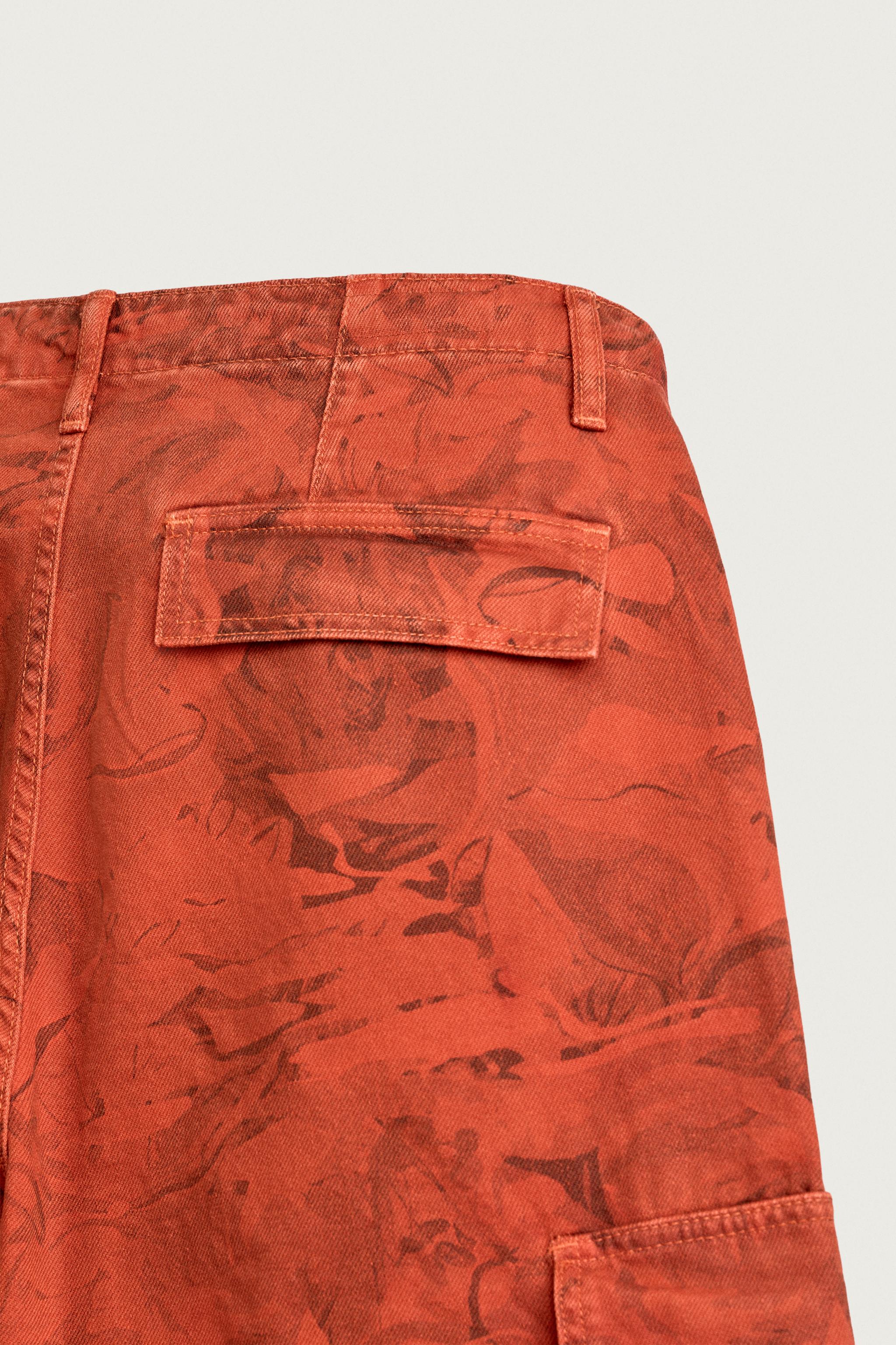 ABSTRACT-PRINT BALLOON-FIT CARGO PANTS