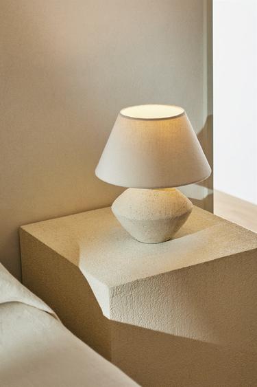 SMALL TABLE LAMP WITH EARTHENWARE BASE - Ecru by Zara - Image 6