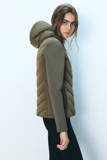 CONTRAST PADDED JACKET - Khaki by Zara