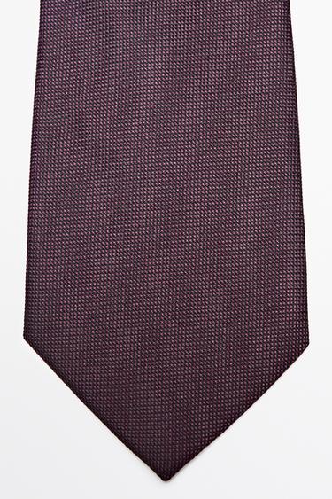 100% silk textured tie — white 2