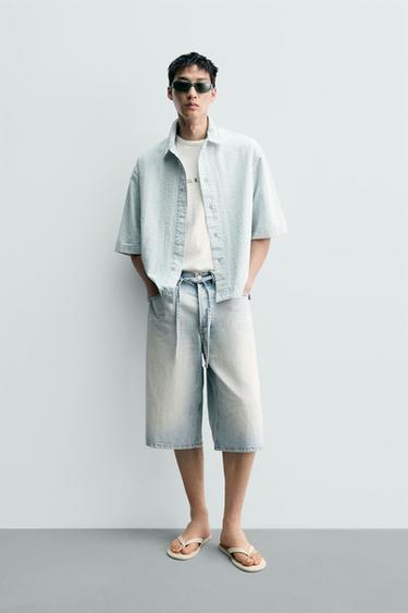 CAMISA ESTRUCTURA JACQUARD - Azul claro de Zara - Imagen 0