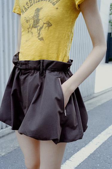 ZW COLLECTION BALLOON SHORTS - Chocolate by Zara