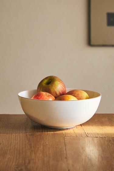 PORCELAIN SALAD BOWL WITH GOLD RIM - Gold by Zara - Image 5