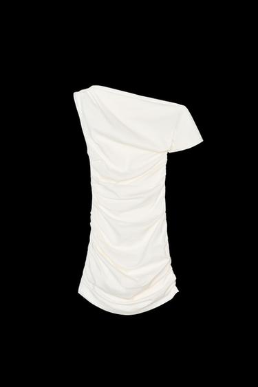 KURZES DRAPIERTES KLEID ZW COLLECTION - Cremefarben von Zara - Bild 0