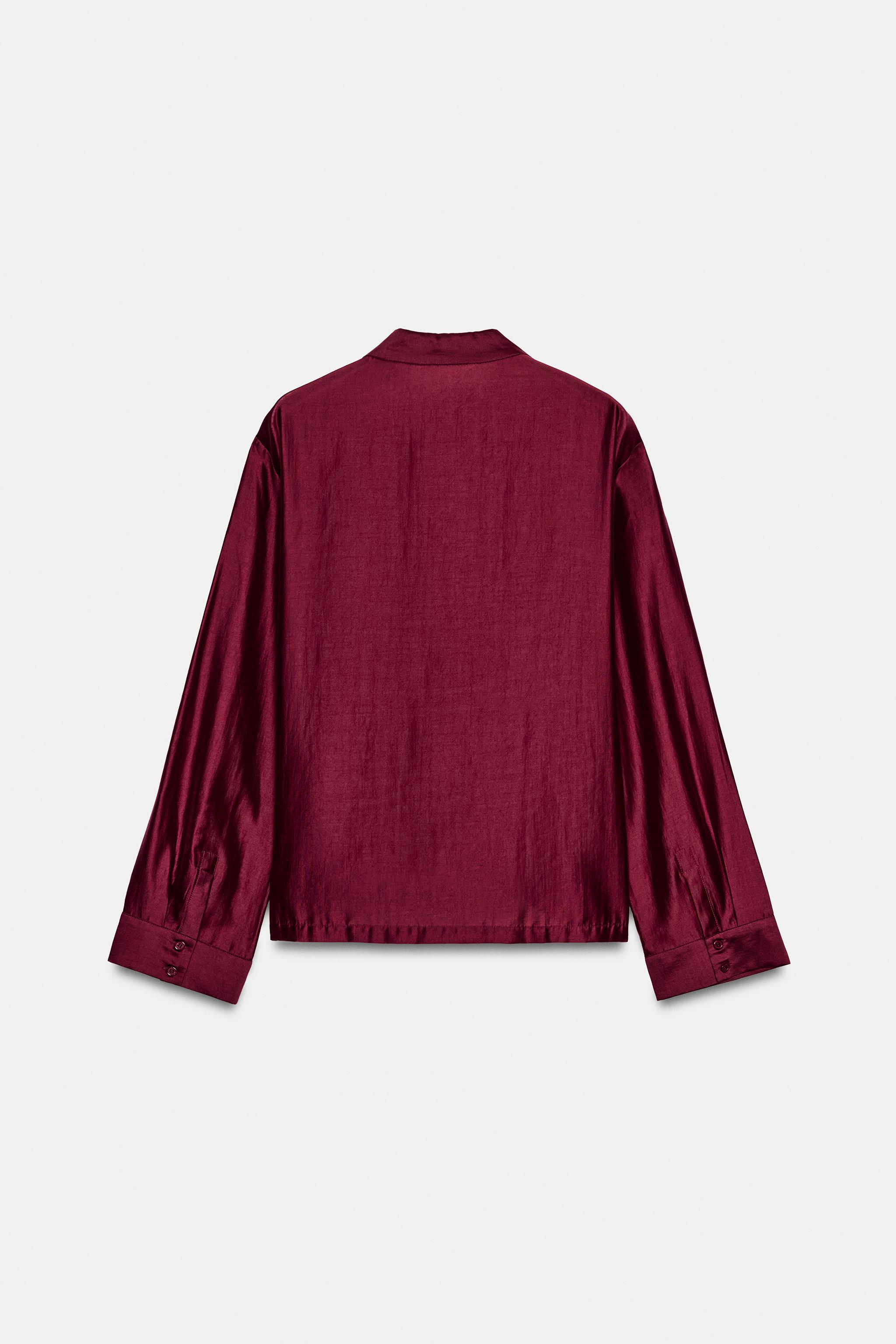 SATIN EFFECT FROG CLASP SHIRT ZW COLLECTION