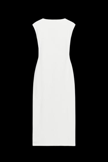 SERGE-KLEID IN WICKELOPTIK - Cremefarben von Zara