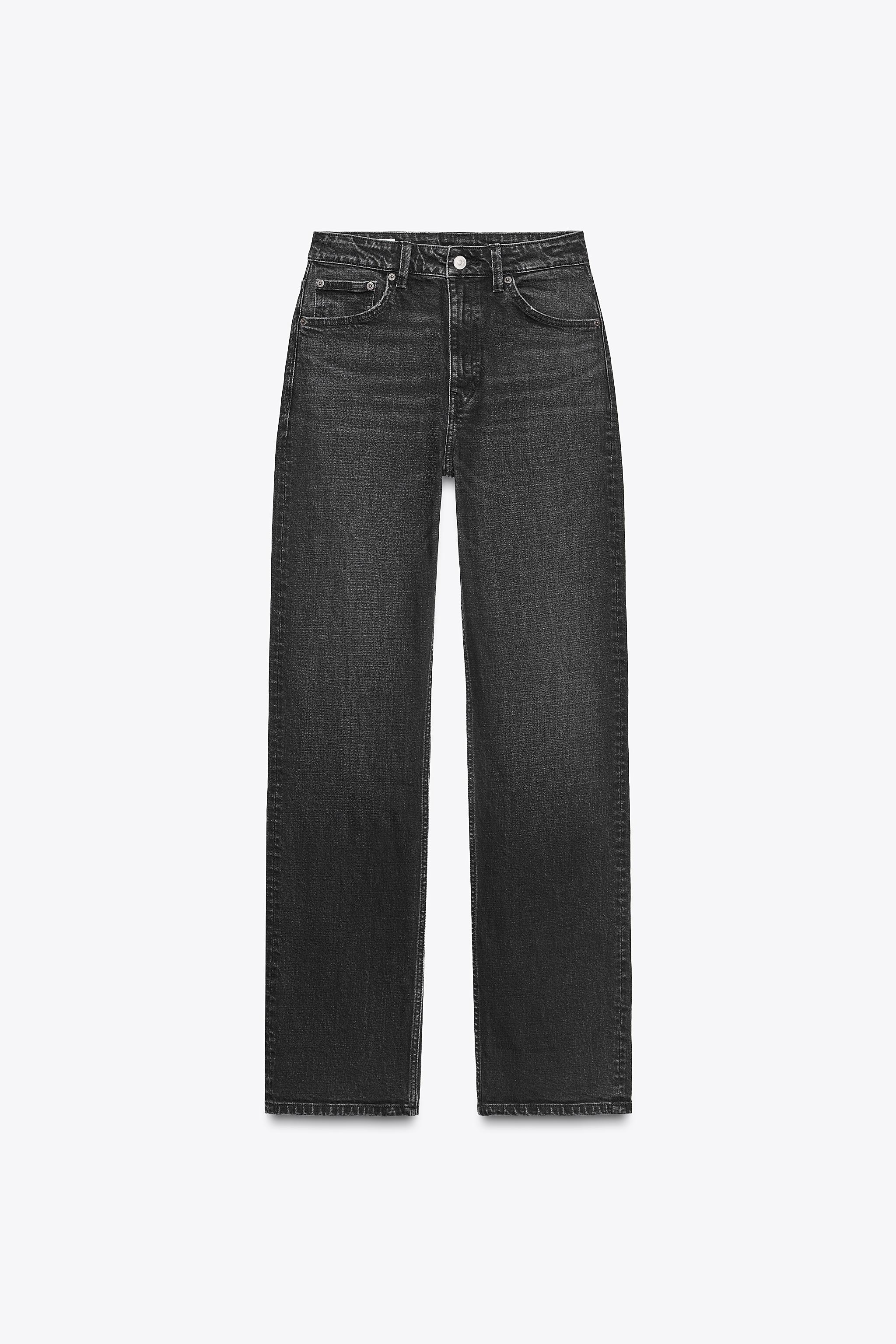 TRF HIGH-WAIST STRAIGHT LEG JEANS Black ZARA United Kingdom