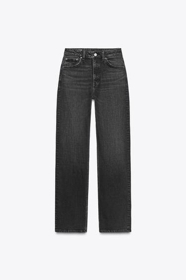 TRF HIGH-WAIST STRAIGHT LEG JEANS - Black by Zara - Image 5
