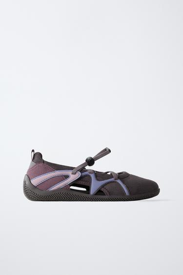 STRAPPY SPORTS BALLERINAS - Grey by Zara