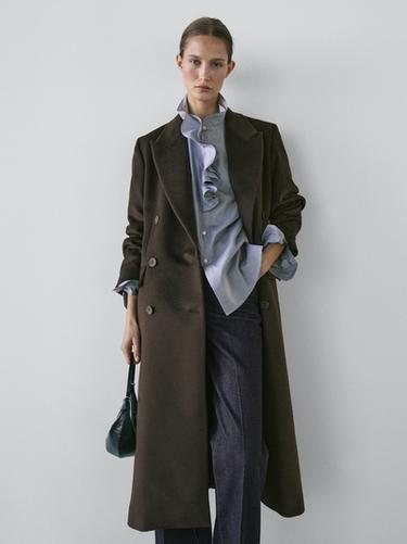 Camisa detalle cuello volantes - Azul de Zara