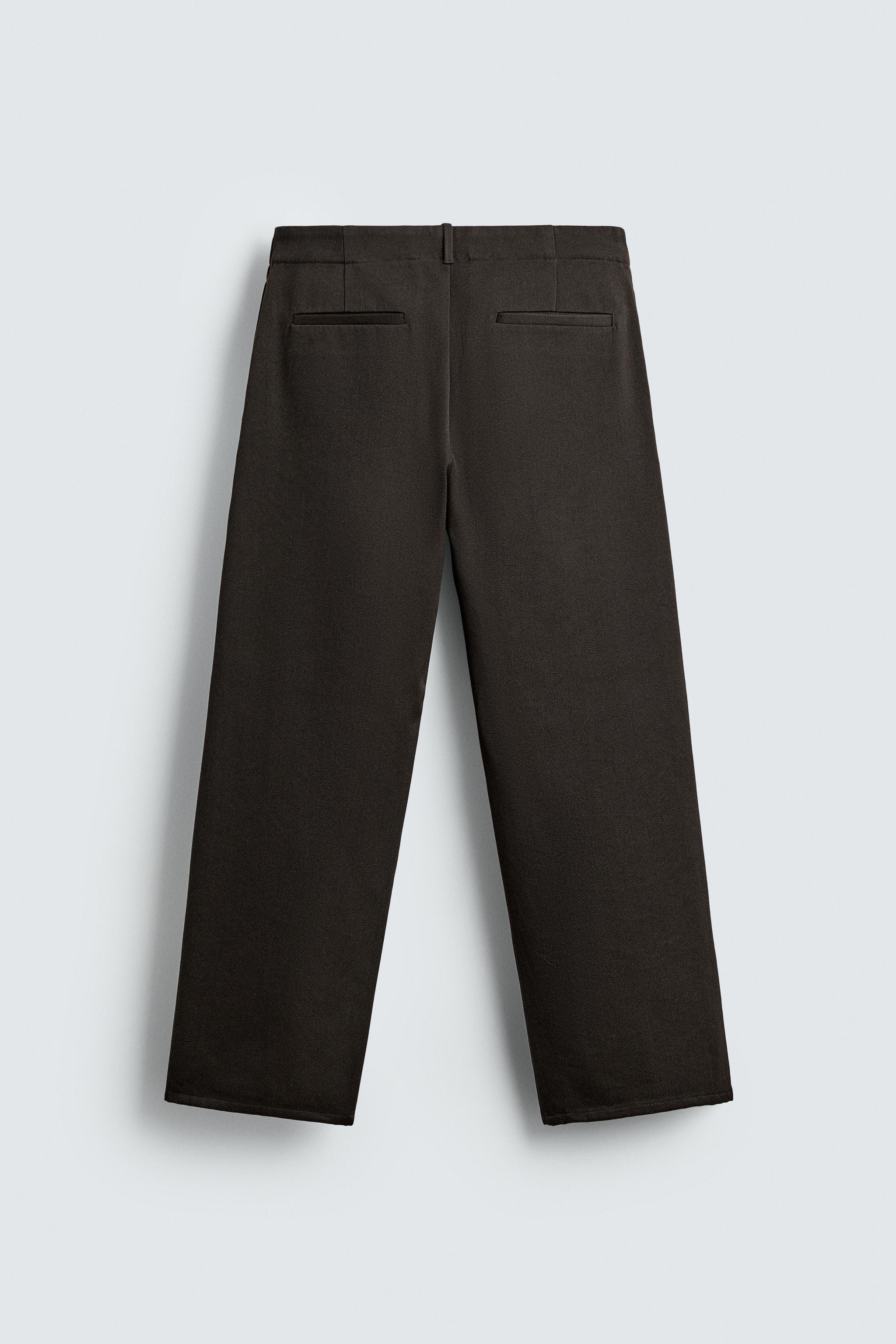 TEXTURED WOOL - COTTON PANTS