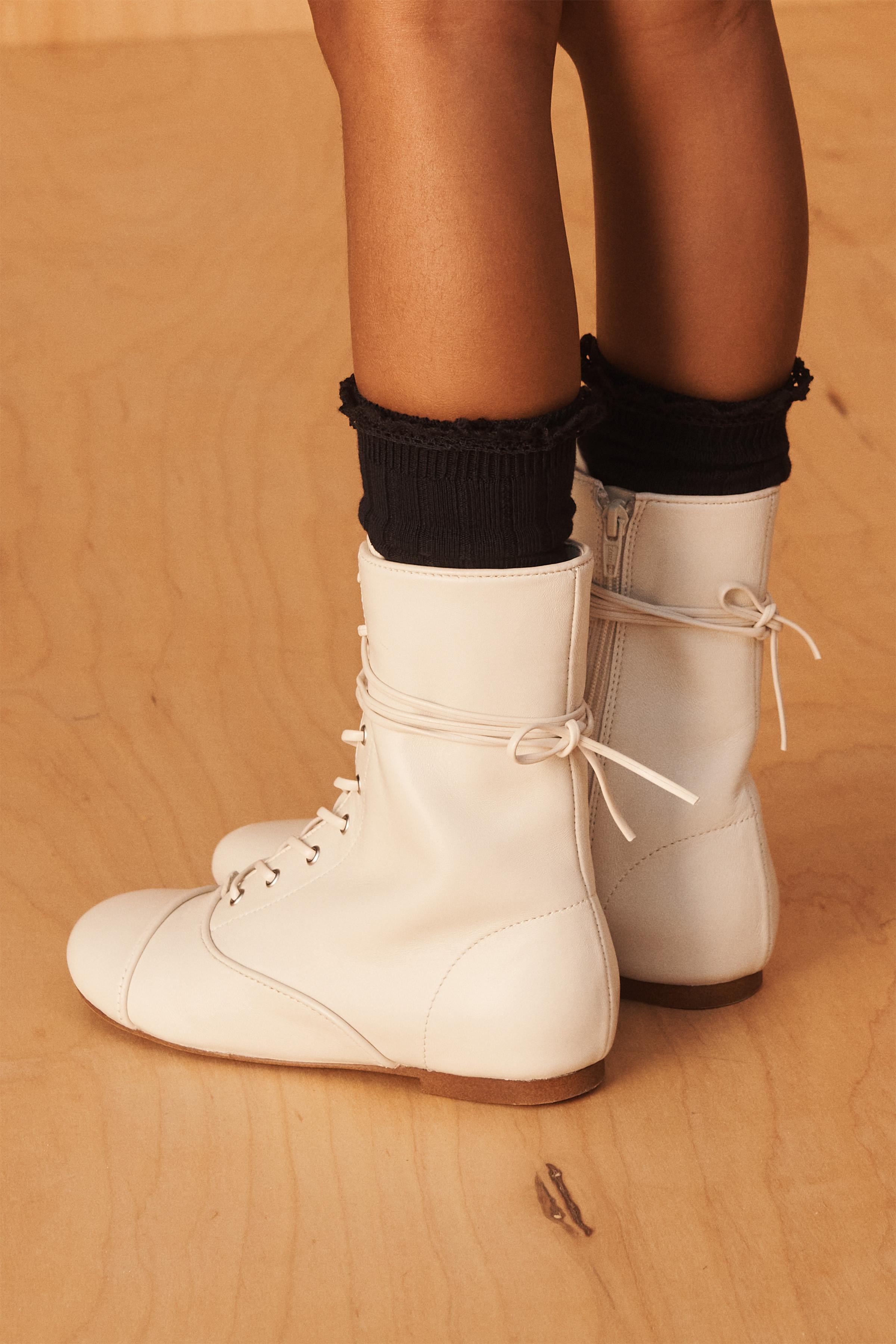 LIMITED EDITION LEATHER LACE-UP ANKLE BOOTS