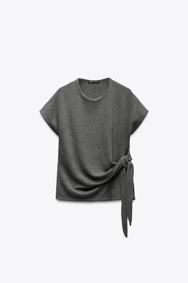 SOFT KNOT TOP - Grey marl by Zara - Image 4