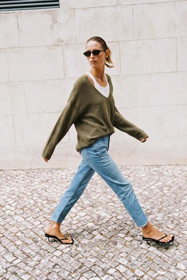 ÁO LEN CỔ TRÒN - Kaki từ Zara