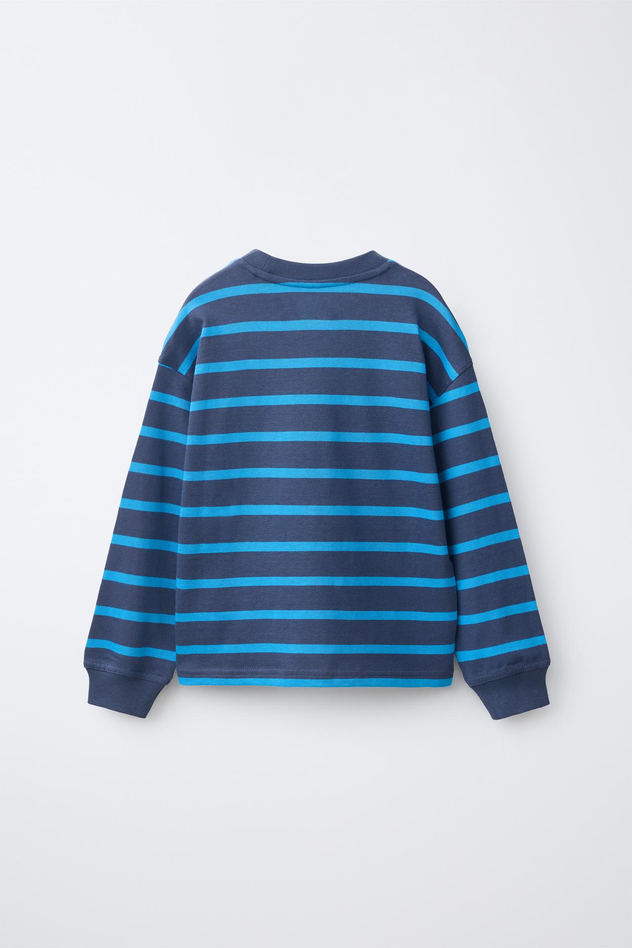 HEAVYWEIGHT STRIPED T-SHIRT — Bluish